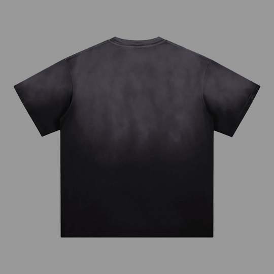 Black t-shirt on a white background