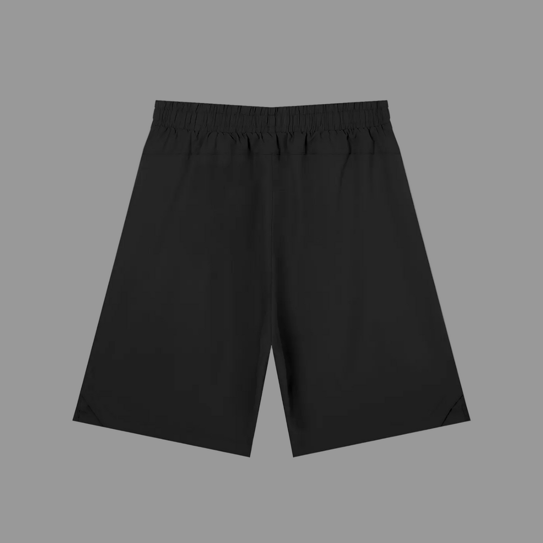 Black shorts on a white background