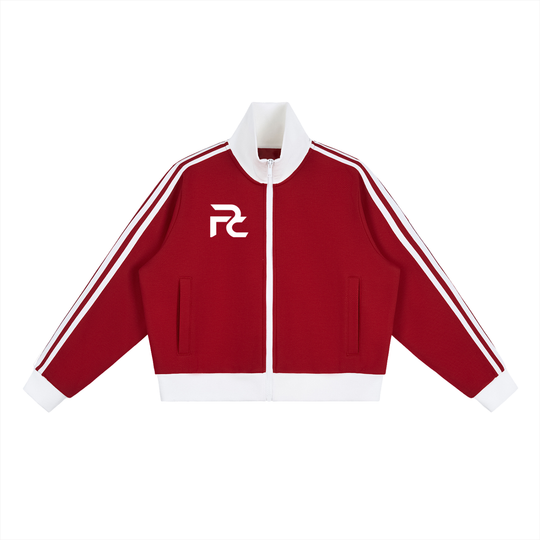 PRYNCE Stripe Fleece Crop Jacket