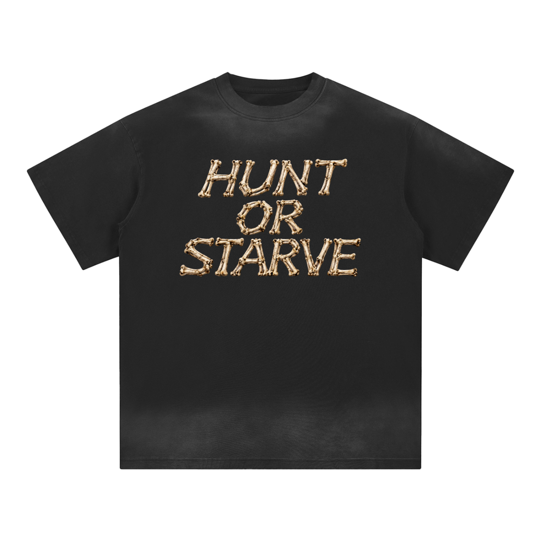 Washed Hunt or Starve Bone Tee