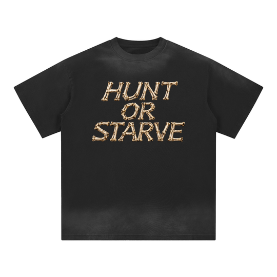 Washed Hunt or Starve Bone Tee