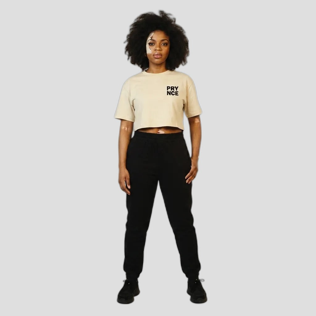Model wearing the Prynce Crop Tee, PRYNCE studio catalog tile