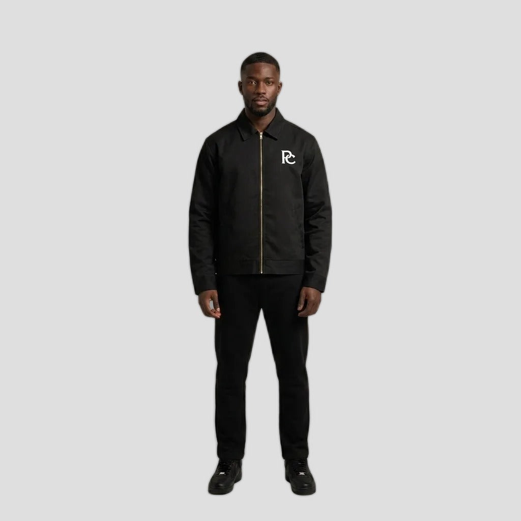 Model wearing the PRYNCE PC Mechanic Jacket with gold zipper, PRYNCE studio catalog tile