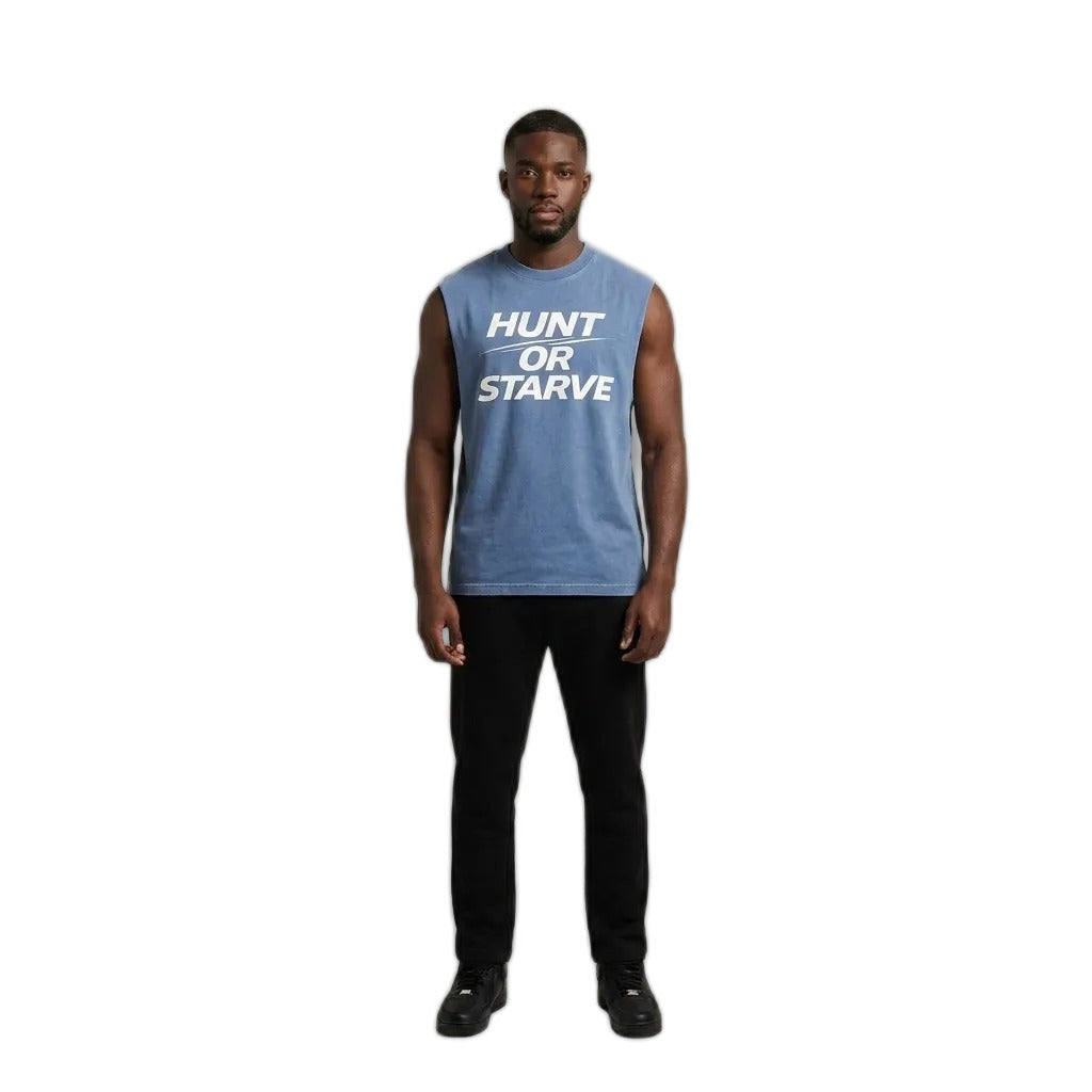 Model wearing the PRYNCE Hunt or Starve Muscle Tee, PRYNCE studio catalog tile