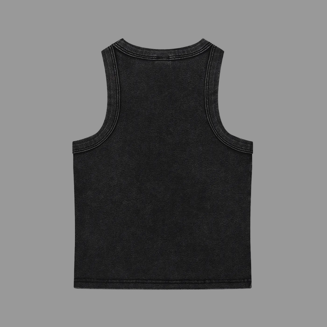 Black tank top on a white background