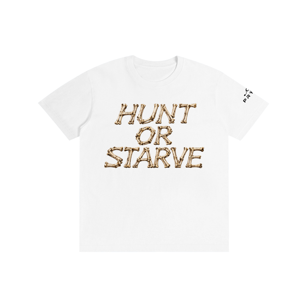 Hunt or Starve Bone Tee — Multi-Colour