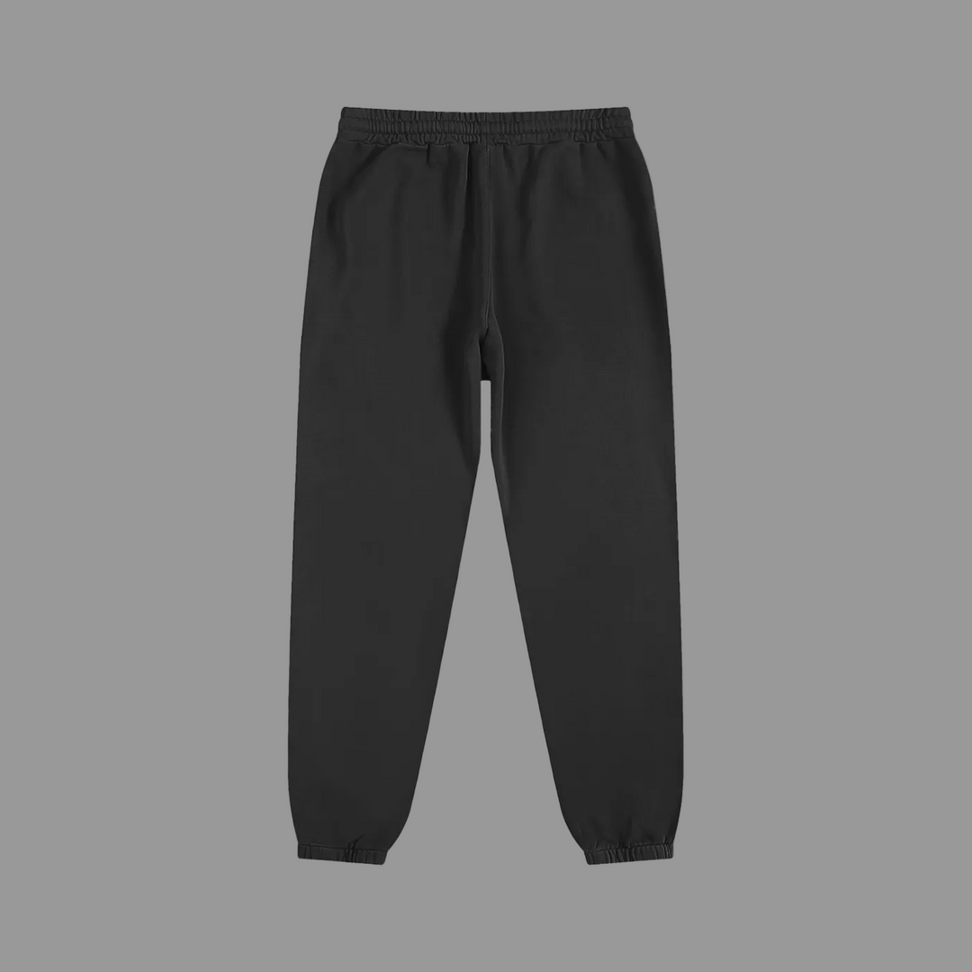 Black sweatpants on a white background