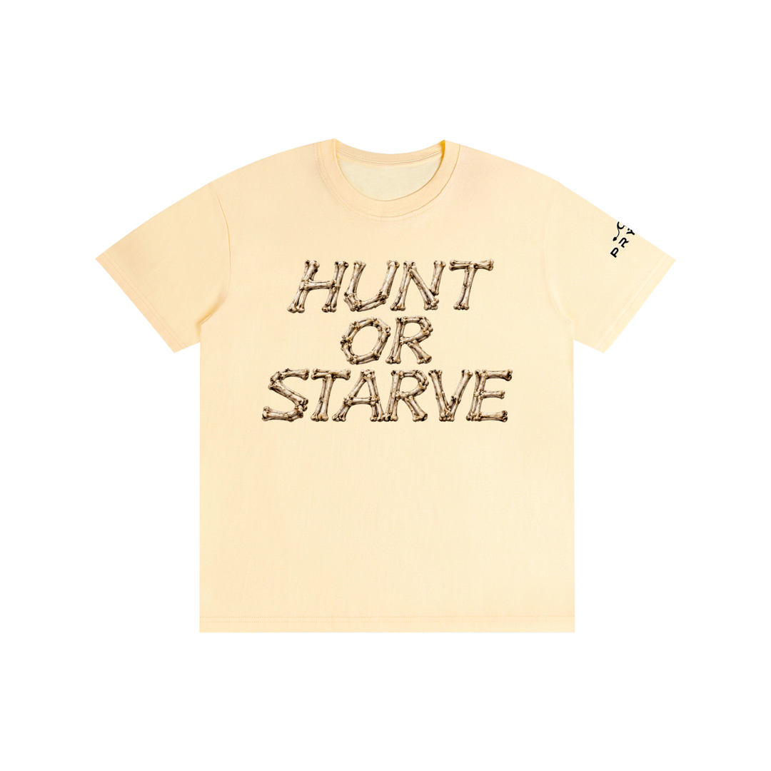 Hunt or Starve Bone Tee — Multi-Colour