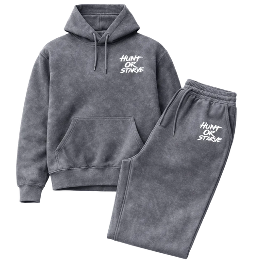 Gray hoodie and pants set with &