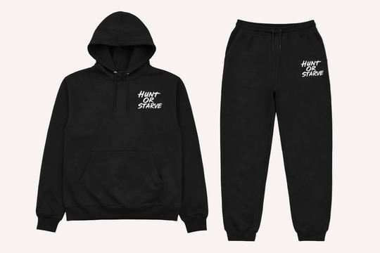 Black hoodie and sweatpants set with &