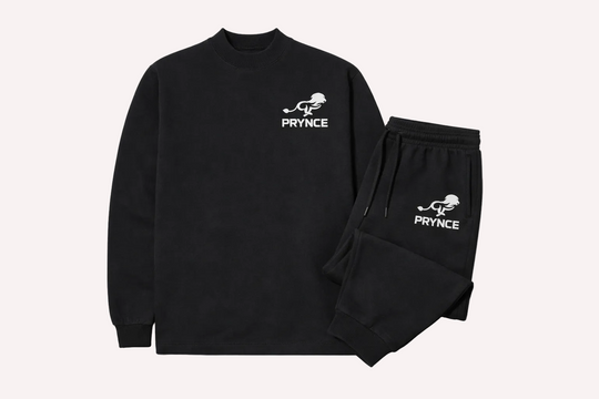 Black sweatshirt and pants set with &