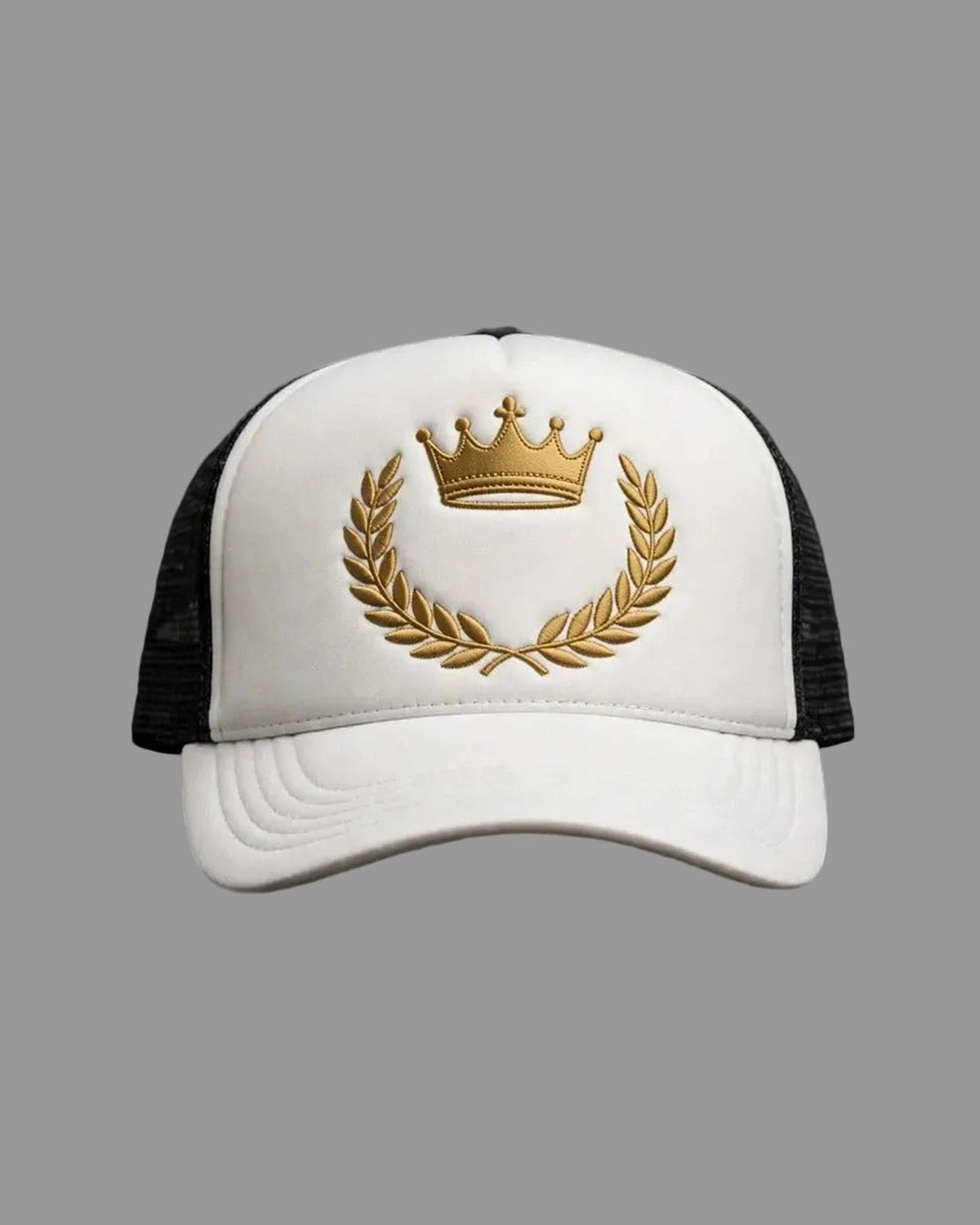 PRYNCE Crown Foam Trucker Hat — front view, full hat in frame