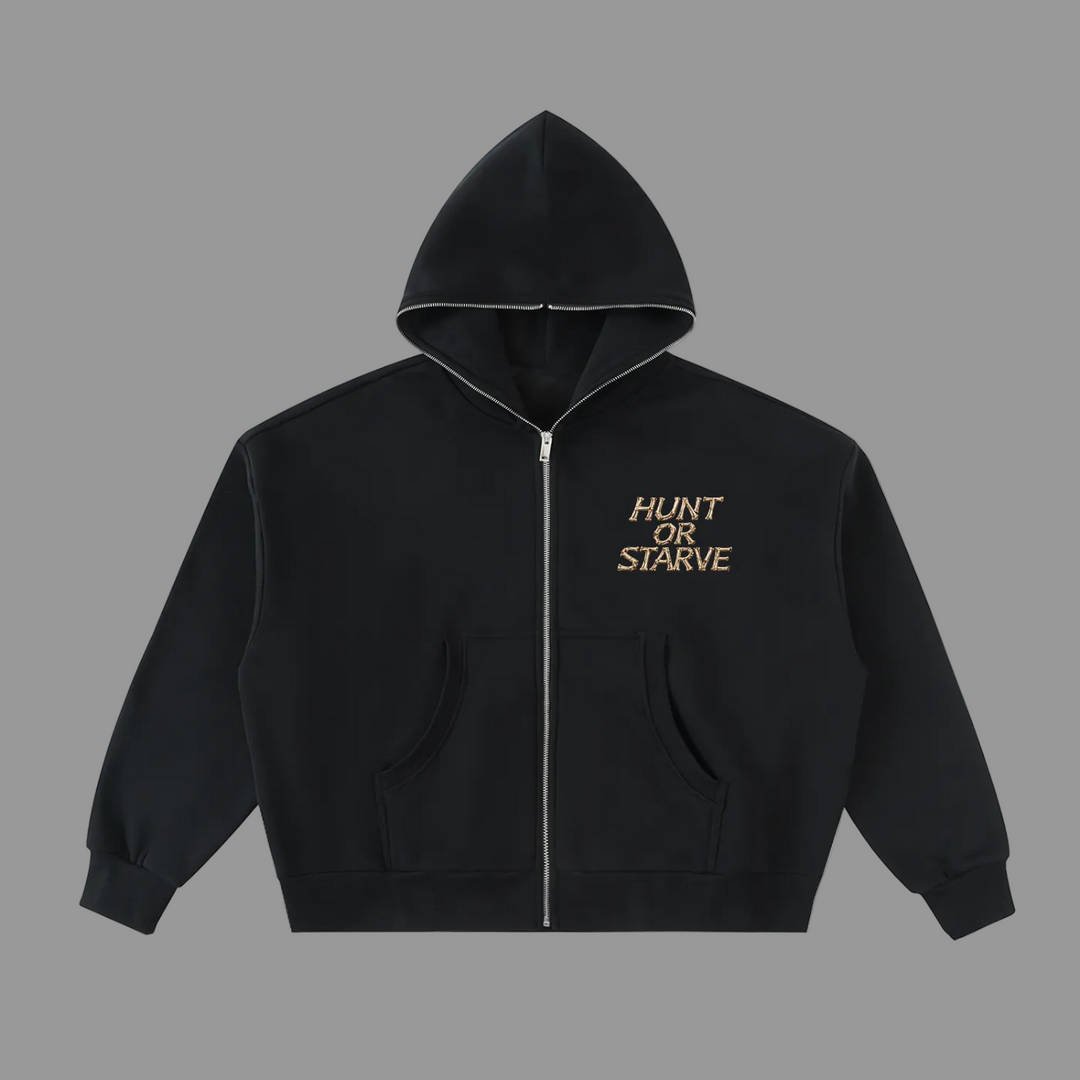Black hoodie with &