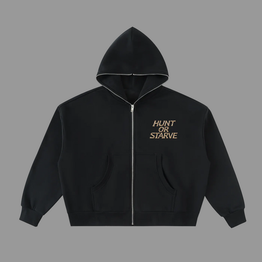Black hoodie with &