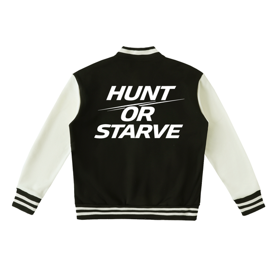 Hunt or Starve Two-Tone Varsity Jacket