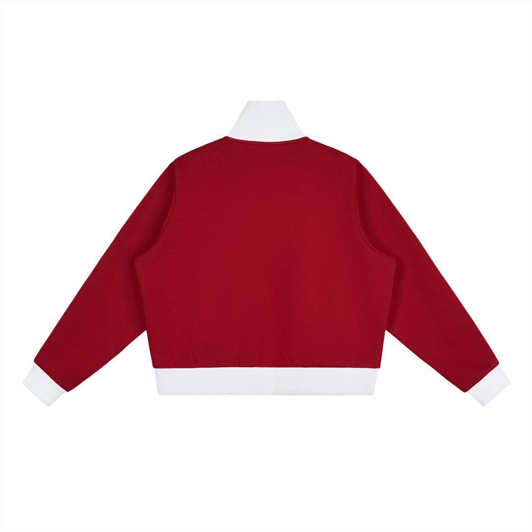 PRYNCE Stripe Fleece Crop Jacket