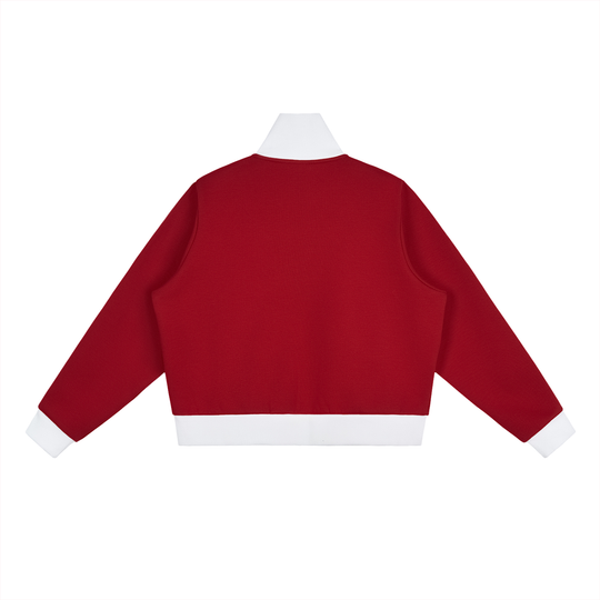 PRYNCE Stripe Fleece Crop Jacket
