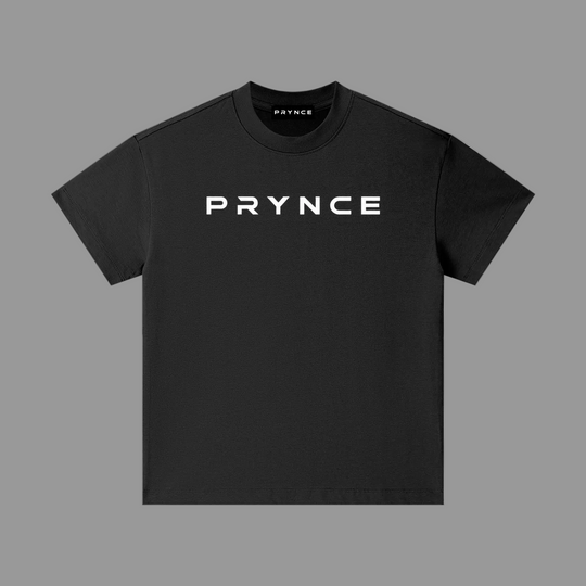 Black t-shirt with mountain graphic on a grey background