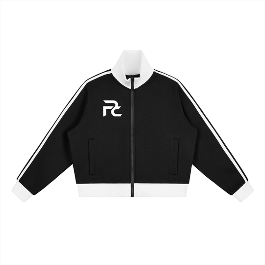 PRYNCE Stripe Fleece Crop Jacket