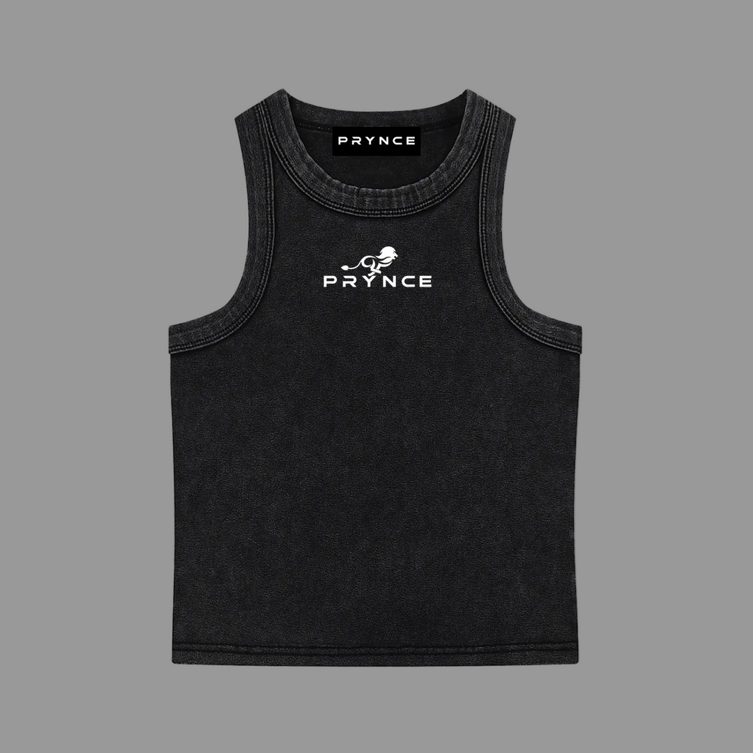 Black tank top on a white background
