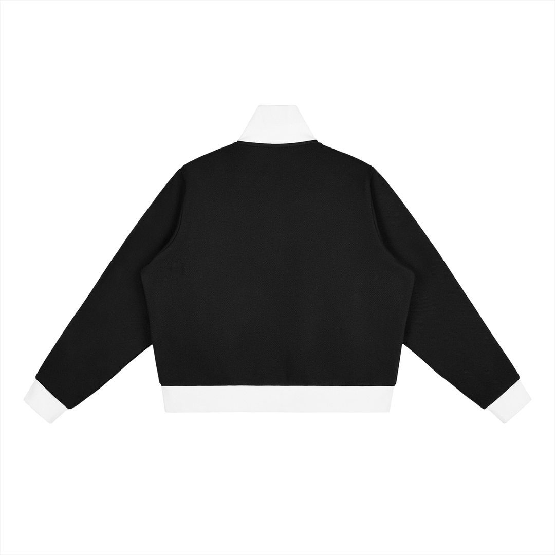PRYNCE Stripe Fleece Crop Jacket