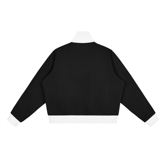 PRYNCE Stripe Fleece Crop Jacket