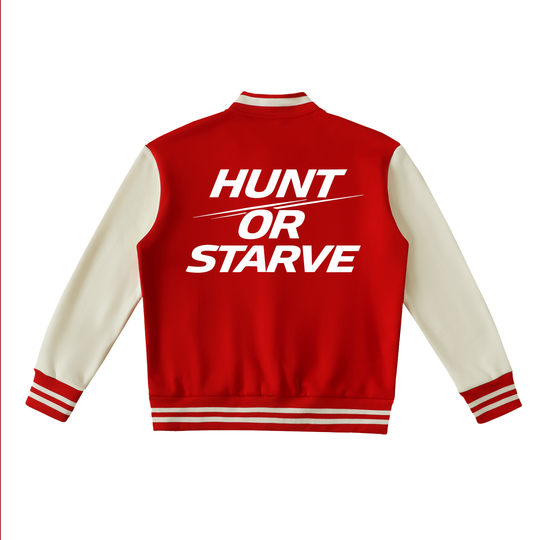 Hunt or Starve Two-Tone Varsity Jacket