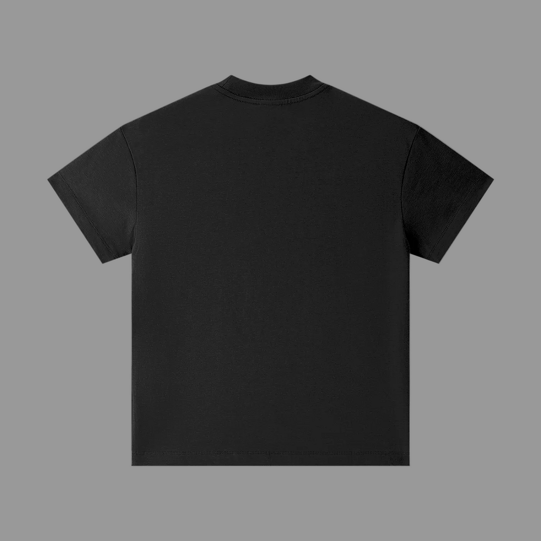 White t-shirt on a prynce text Pure Cotton Essential Kids grey background
