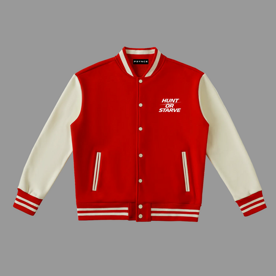 Hunt or Starve Two-Tone Varsity Jacket