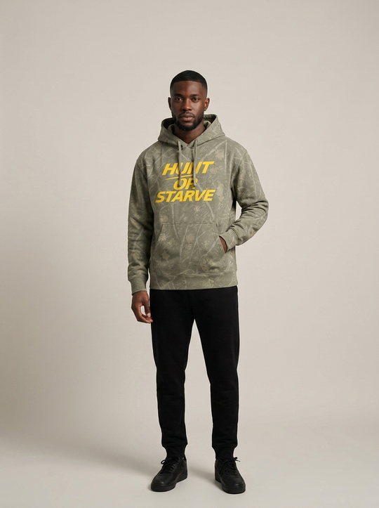 HUNT OR STARVE™ Heavyweight Hoodie – Deadwood Camo