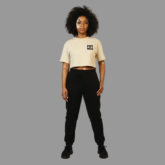 Model wearing the Prynce Crop Tee, PRYNCE studio catalog tile