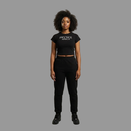 Model wearing the PRYNCE AFRICA Raglan Crop Top, PRYNCE studio catalog tile