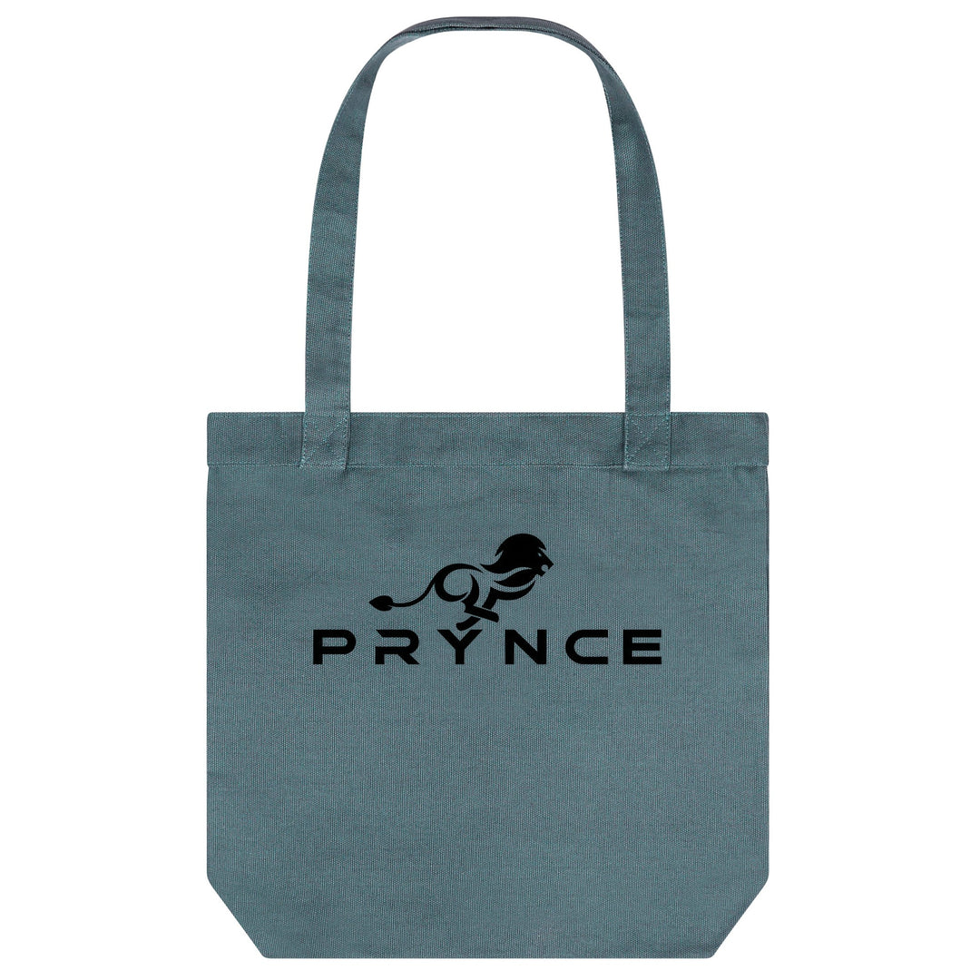 PRYNCE Lion Lockup Tote Bag in Sauge — black running lion and PRYNCE wordmark printed on heavyweight canvas
