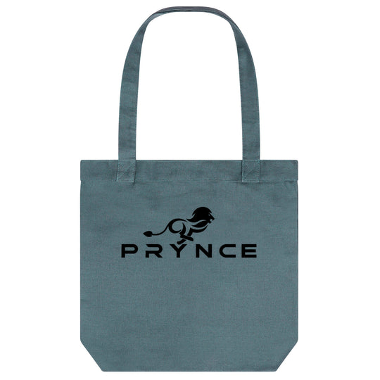 PRYNCE Lion Lockup Tote Bag in Sauge — black running lion and PRYNCE wordmark printed on heavyweight canvas