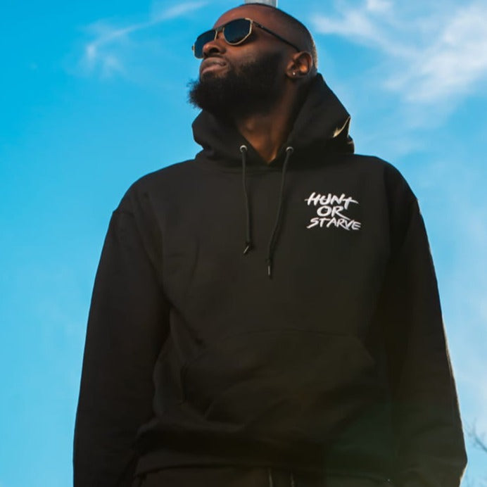 The Hunt or Starve Slogan Hoodie