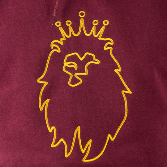 Burgundy Embroidery Long-Sleeve Hoodie (outline Lion)