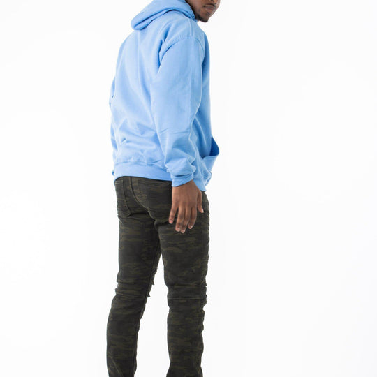 Light blue Long-Sleeve Hooded Sweatshirt (Focus Prynce)